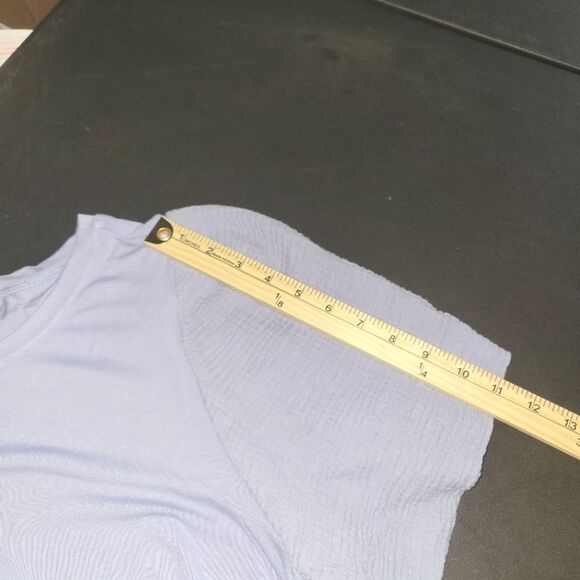 Cupio Purple Gauze Poplin Short Sleeve Top 1X - Picture 6 of 11